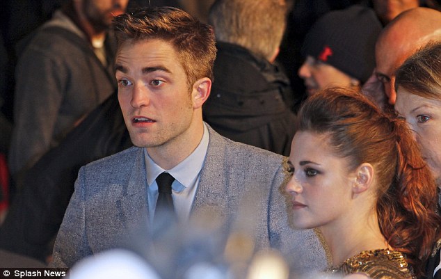 Doing the rounds: Robert and Kristen spent time chatting to their German fans outside the premiere
