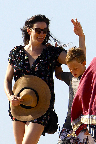 Liv Tyler with her son Milo and new love Dave Gardner on holiday in Formentera, Spain