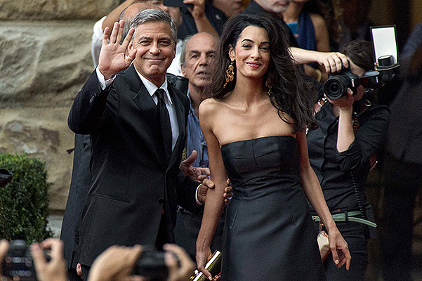 Celebrity Fight Night benefiting The Andrea Bocelli Foundation and The Muhammad Ali Parkinson Center - Arrivals Featuring: George Clooney,Amal Alamuddin Where: Florence, Italy When: 07 Sep 2014 Credit: SHOTPRESS/WENN.com **Not available for publication
