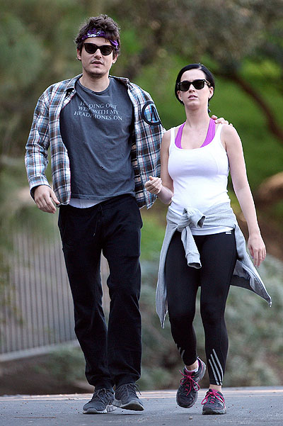 EXCLUSIVE: John Mayer and Katy Perry hike with "Girls" actress Alison Williams and her boyfriend Ricky Van Veen in L.A