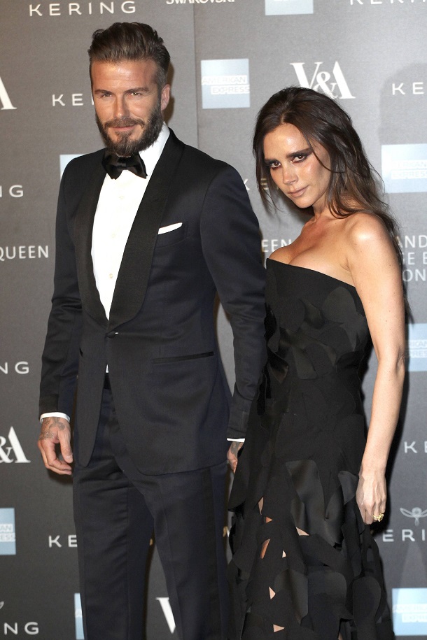 David Beckham mit Ehefrau Victoria Beckham bei der Alexander McQueen Savage Beauty Fashion Gala im