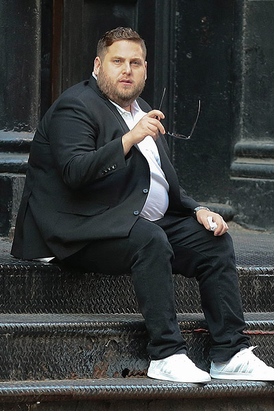 Jonah Hill Waits For A Ride In NYC