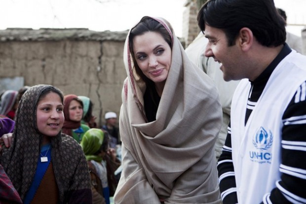 Angelina Jolie visits displaced families in Kabul, Afghanistan, as part of her work as a United Nations Goodwill Ambassador for refugees Kabul, Afghanistan - 02.03.11  **Only available for publication in the UK and USA. Not available for the rest of the world ** Mandatory Credit: News Pictures/WENN.com 