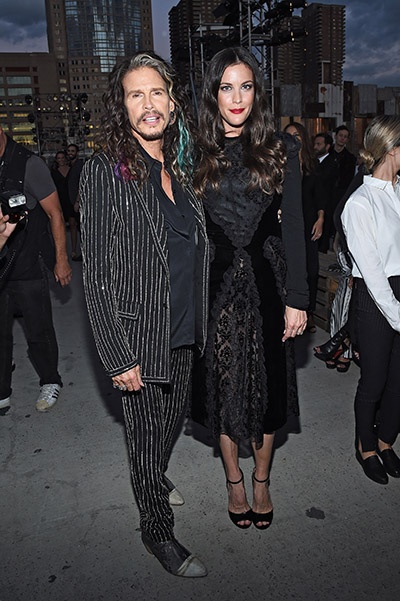 NEW YORK, NY - SEPTEMBER 11:  Singer-songwriter Steven Tyler (L) and Liv Tyler attend the Givenchy fashion show during Spring 2016 New York Fashion Week at Pier 26 at Hudson River Park on September 11, 2015 in New York City.  (Photo by Larry Busacca/Getty Images) 