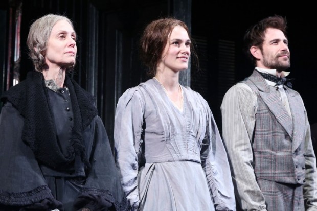 NEW YORK, NY - OCTOBER 01:  (EXCLUSIVE COVERAGE) (L-R) Judith Light, Keira Knightley and Matt Ryan take their first preview performance (Knightley's broadway debut) of "Roundabout Theater Company's production of "Therese Raquin" on Broadway at Studio 54 Theater on October 1, 2015 in New York City.  (Photo by Bruce Glikas/Bruce Glikas) 