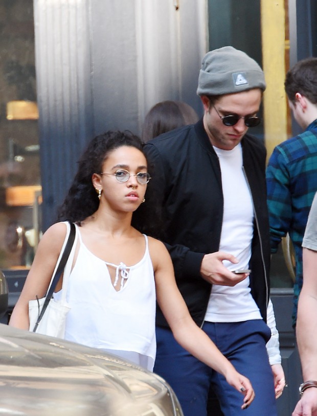 NEW YORK - MAY 19: FKA Twigs and Robert Pattinson seen out in Soho after lunch at 'Jack's Wife Freda'  on MAY 19, 2015 in New York, New York.  (Photo by Josiah Kamau/BuzzFoto via Getty Images) 