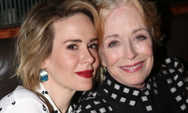 NEW YORK, NY - OCTOBER 20:  (EXCLUSIVE COVERAGE) Sarah Paulson and Holland Taylor pose at the Opening Night After-party for "Ripcord" at The Brasserie 8 and 1/2 on October 20, 2015 in New York City.  (Photo by Bruce Glikas/FilmMagic) 