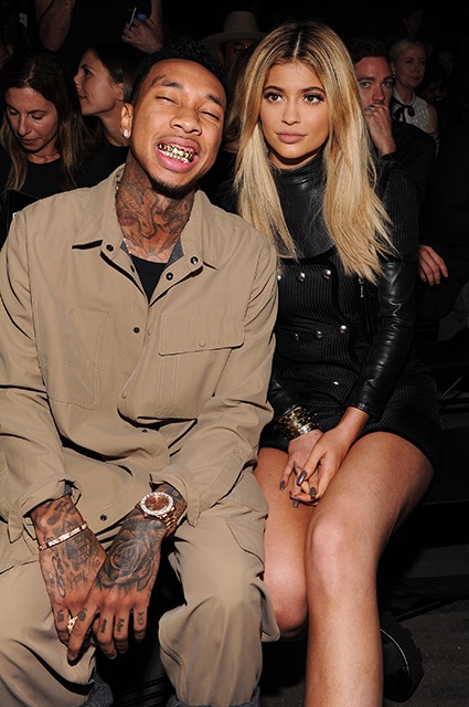NEW YORK, NY - SEPTEMBER 12:  Tyga (L) and Kylie Jenner attend the Alexander Wang Spring 2016 fashion show during New York Fashion Week at Pier 94 on September 12, 2015 in New York City.  (Photo by Craig Barritt/Getty Images) 