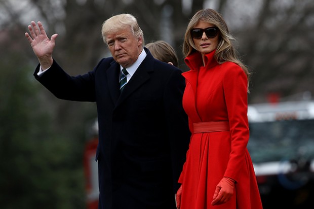 President Trump, First Lady, And Son Barron Depart White House En Route To Mar-a-Lago For Weekend