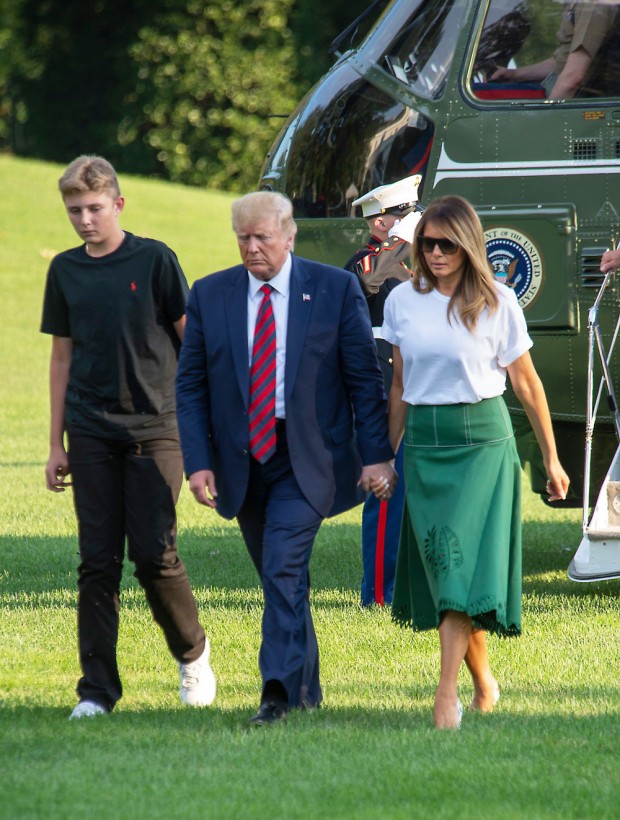 US President Donald Trump returns to the White House, Washington DC, USA - 18 Aug 2019