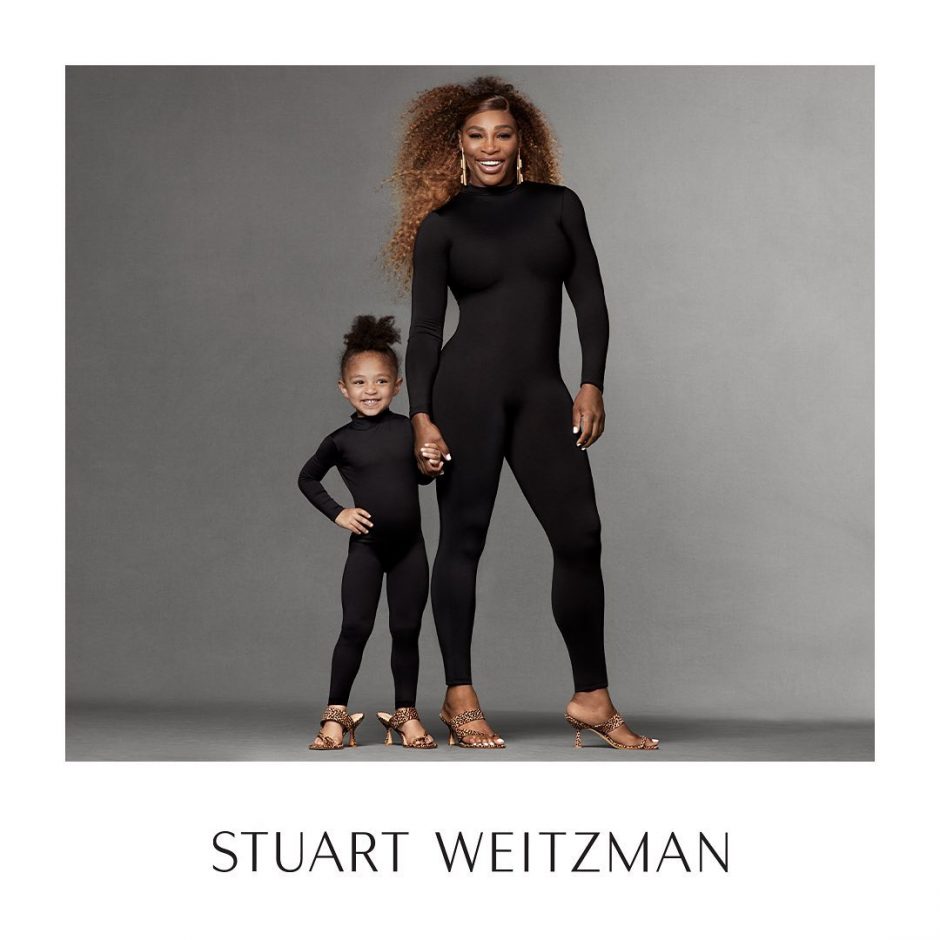 Серена Уильямс вместе с дочерью принимает участие в рекламной кампании обуви Stuart Weitzman