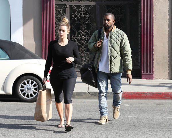 Kim Kardashian and Kanye West having a meeting at Adidas in Los Angeles