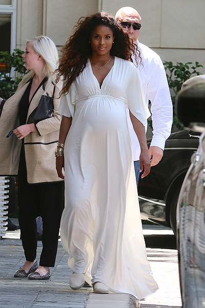 Ciara is seen leaving Kim Kardashian's bridal shower in Beverly Hills, CA