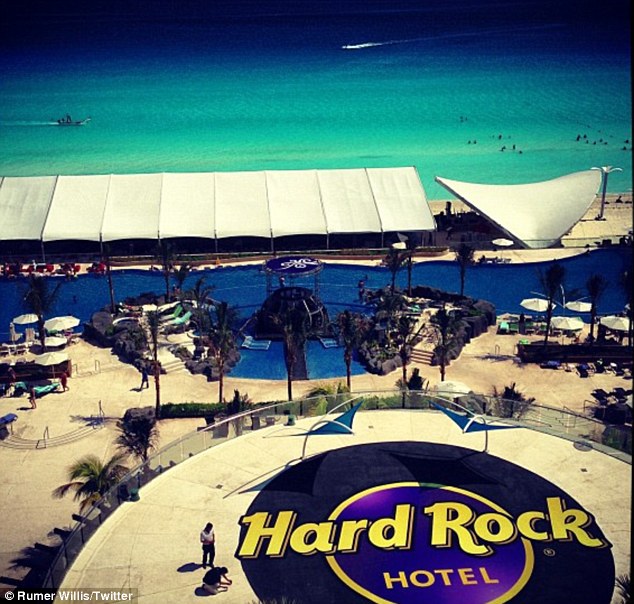 Amazing views: She celebrated at the Hard Rock Hotel that has recently opened up there