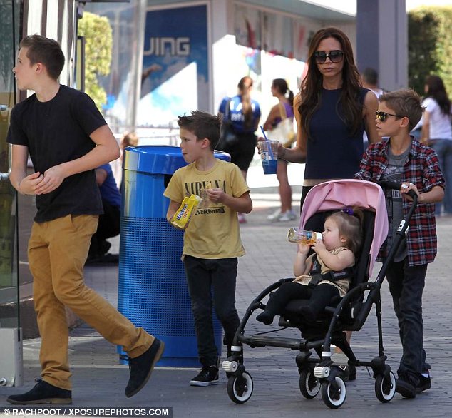 Making the most of it: The brood are enjoying California amid reports they are set to move to New York