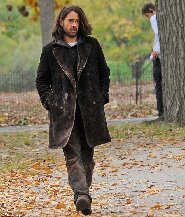 Colin Farrell is down and out in New York as he films scenes for new film Winter's Tale 